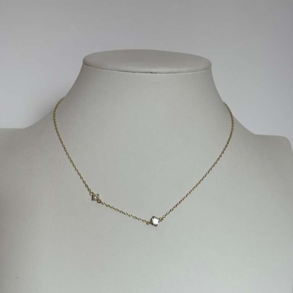 AV signed 925 Sterling silver gold tone 14" Necklace.